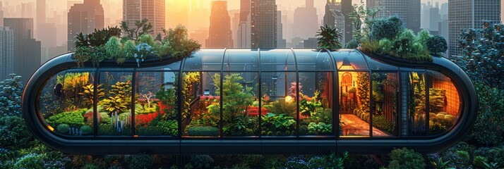 Glass sanctuary: Futuristic greenhouse in the heart of the city