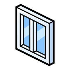 Window icon in isometry style. Repair image for website, app, logo, UI design.