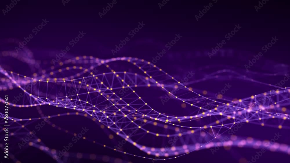Poster dynamic color wave of particles and lines. abstract futuristic technology background. big data visua