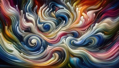 Abstract colourful Wavy liquid paper art banner background