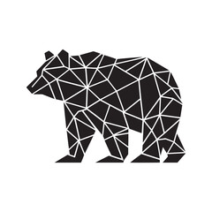 Abstract Ursine Geometry: Intricate Bear Geometric Silhouette, Crafted with Precision in Illustration and Vector Design, Bear Geometric Illustration - Minimallest Bear Geometric Vector
 - obrazy, fototapety, plakaty