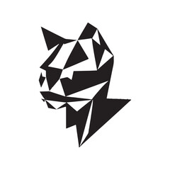Abstract Cat Art: Magnificent Geometric Silhouette of Cat Beauty, Illustrated and Vectorized with Precision, Cat Geometric Illustration - Minimallest Cat Geometric Vector