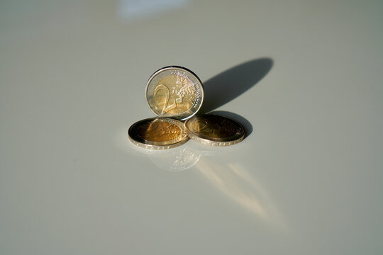 euro coin on a surface