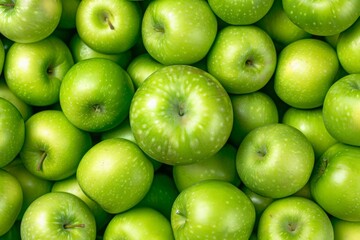 Green apple Raw fruit and vegetable backgrounds overhead perspective, part of a set collection of healthy organic fresh produce - obrazy, fototapety, plakaty
