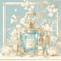 Scent of Opulence: A Premium Perfume Set in a Lavish Display Setting