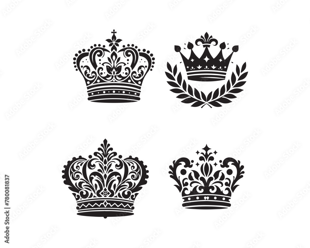 Wall mural crown silhouette vector icon graphic logo design