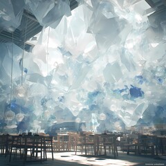 Ethereal Beauty: Step into a Gorgeous Cafe with an Unforgettable Crystal Ceiling