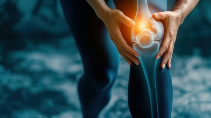 X-ray view presenting knee pain, aiding in the diagnosis and treatment of conditions - obrazy, fototapety, plakaty