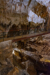 Geological formations at Postojna cave in Slovenia