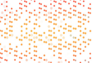 Light Orange vector texture with colored snowflakes.