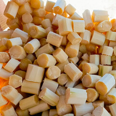 pieces sugarcane, bit of sugarcane, sugarcane pieces close-up