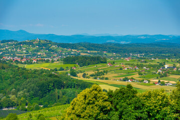 Naklejka premium Slovenian countryside during a sunny day