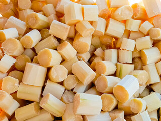 pieces sugarcane, bit of sugarcane, sugarcane pieces close-up stock photo