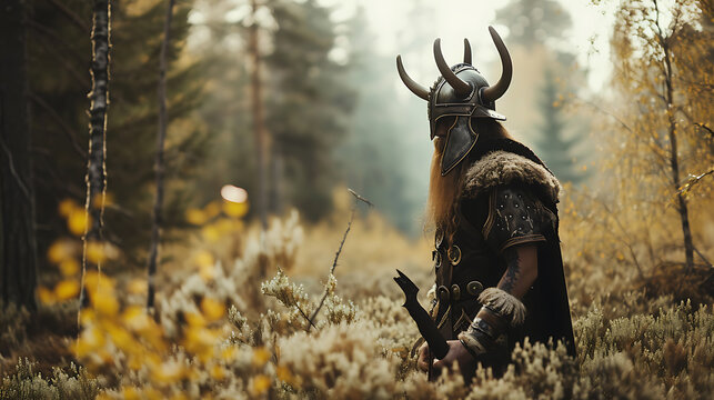 Heimdall in the wild nature. Copy Space.