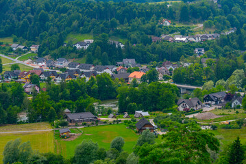 Aerial view of Slovenian town Radovljica