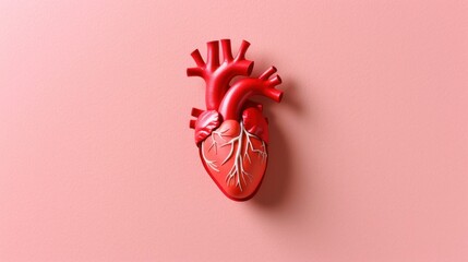 Paper cutout in the shape of a human heart designed for health presentations