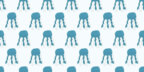 semarine animals. whale. jellyfish. ramp. coral. animals. sea. fish. Doodle. vector. seamless pattern. the pattern. a child's pattern. textile. a sketch. on a colored background.