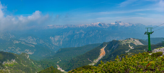 Triglav national park viewed from Mount Vogel, Slovenia
