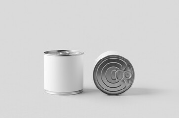 Food tin can packaging mockup, medium size.