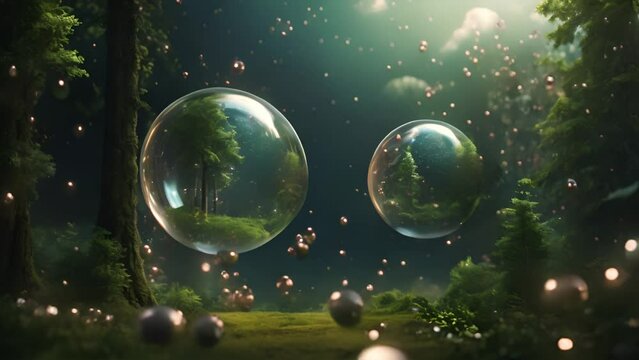 森に浮かぶ水の球体,Generative AI 