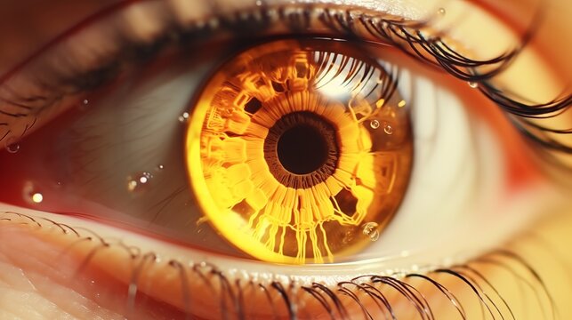 Photo realistic illustration of human eye oil draw.