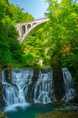 Fototapeta premium Vintgar gorge during a summer morning in Slovenia