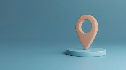 Locator mark of map and location pin or navigation icon sign on blue background with search...