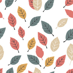 Seamless leaf pattern. Abstract design of leaves. Design of leaves made for textile or wallpaper.