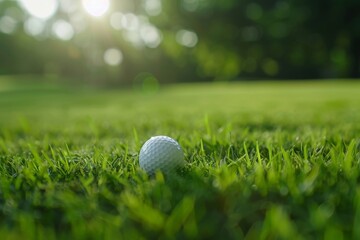 Blerred Close up of golf ball on green. Beautiful simple AI generated image in 4K, unique.