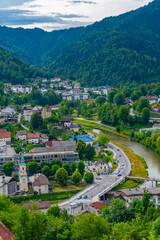 Fototapeta na wymiar Aerial view of Slovenian town Idrija