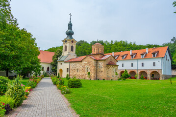 Fototapeta na wymiar Mesic monastery in Serbia during summer