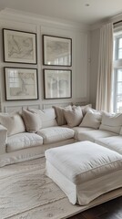 A Living Room Filled With Lots of White Furniture
