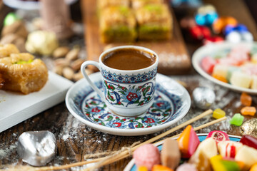Colorful Candy and Chocolate in the Turkish Desserts, Special Concept Photo for Ramadan, Üsküdar...