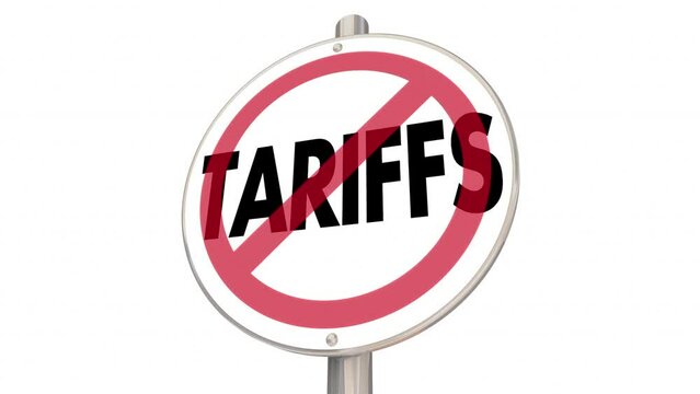No Tariffs Sign End Trade Restrictions Taxes Fees Penalties 3d Animation