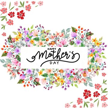 Mother's day greeting card. happy mother day. decorated banner poster card with flowers