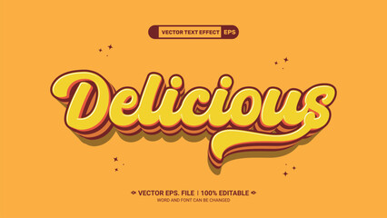 Delecious 3d editable vector text style effect