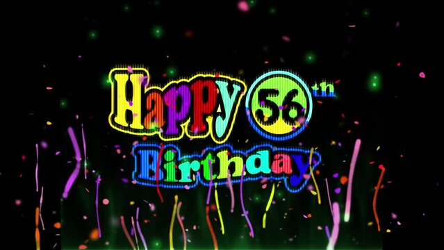 56th Birthday Celebration, Company Party invitation, Fireworks Mixer color Logo Videos