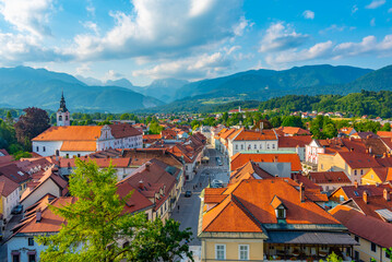 Aerial view of Slovenian town Kamnik