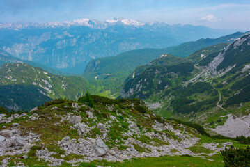 Triglav national park viewed from Mount Vogel, Slovenia