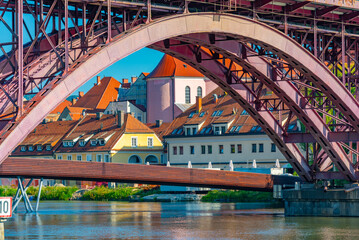 Bridge over Drava river in Maribor, Slovenia