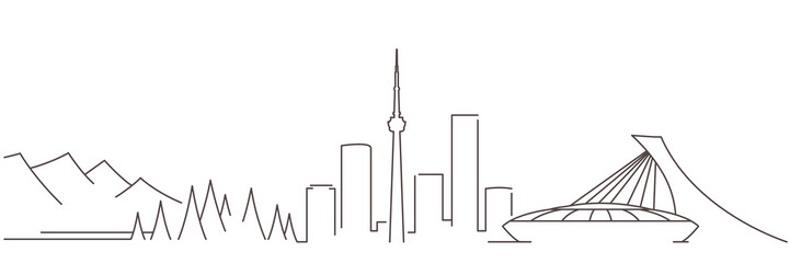 Fototapeta premium Canada Dark Line Simple Minimalist Skyline With White Background