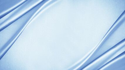 Light blue silver white silk satin fabric. Elegant background. Fold drapery. Pastel soft pale...