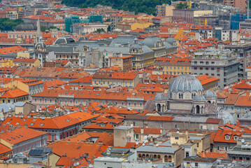 Rooftops of houses in Italian town Trieste
