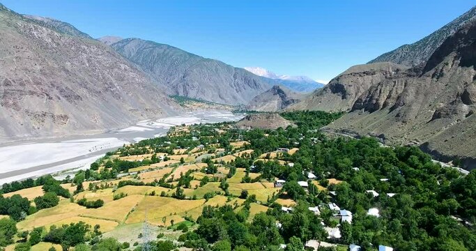 Aerial View of Chitral City, KPK, Pakistan - Landscape of Pakistan
