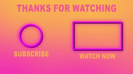 Youtube Outro Template, Youtube End Screen Template for Videos