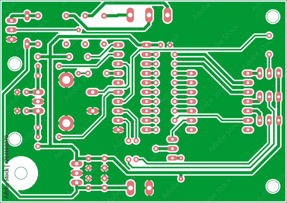 Poster tracing the conductors of the printed circuit board of electronic device. vector engineering drawing