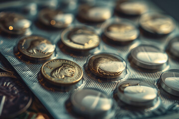 Close-Up of a Bunch of Coins