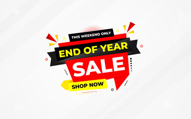 End of Year sale offer banner template. stock clearance background. end of year banner template design for web or social media, Sale special offer. abstract vector design.