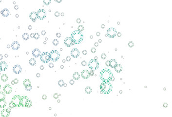 Light Blue, Green vector pattern with spheres.