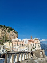 Panoramic view of small town Atrani on Amalfi Coast in province of Salerno, Campania region, Italy. Amalfi coast is popular travel and holyday destination in Italy.
- 780104007